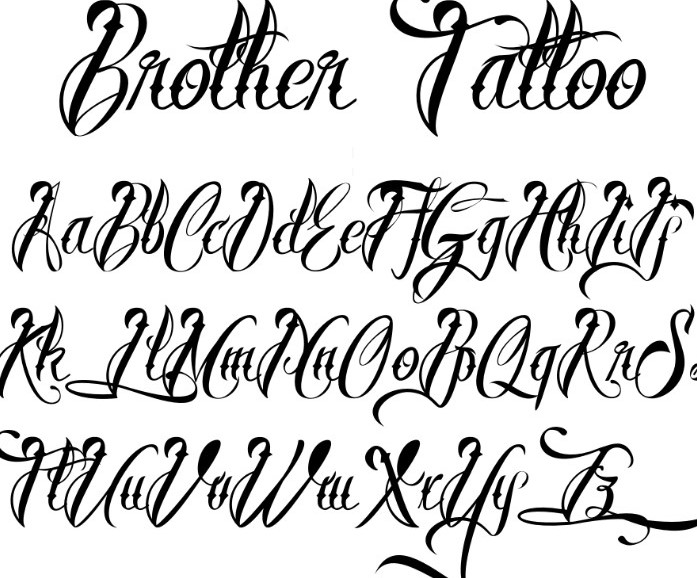 Brother Tattoo Font View