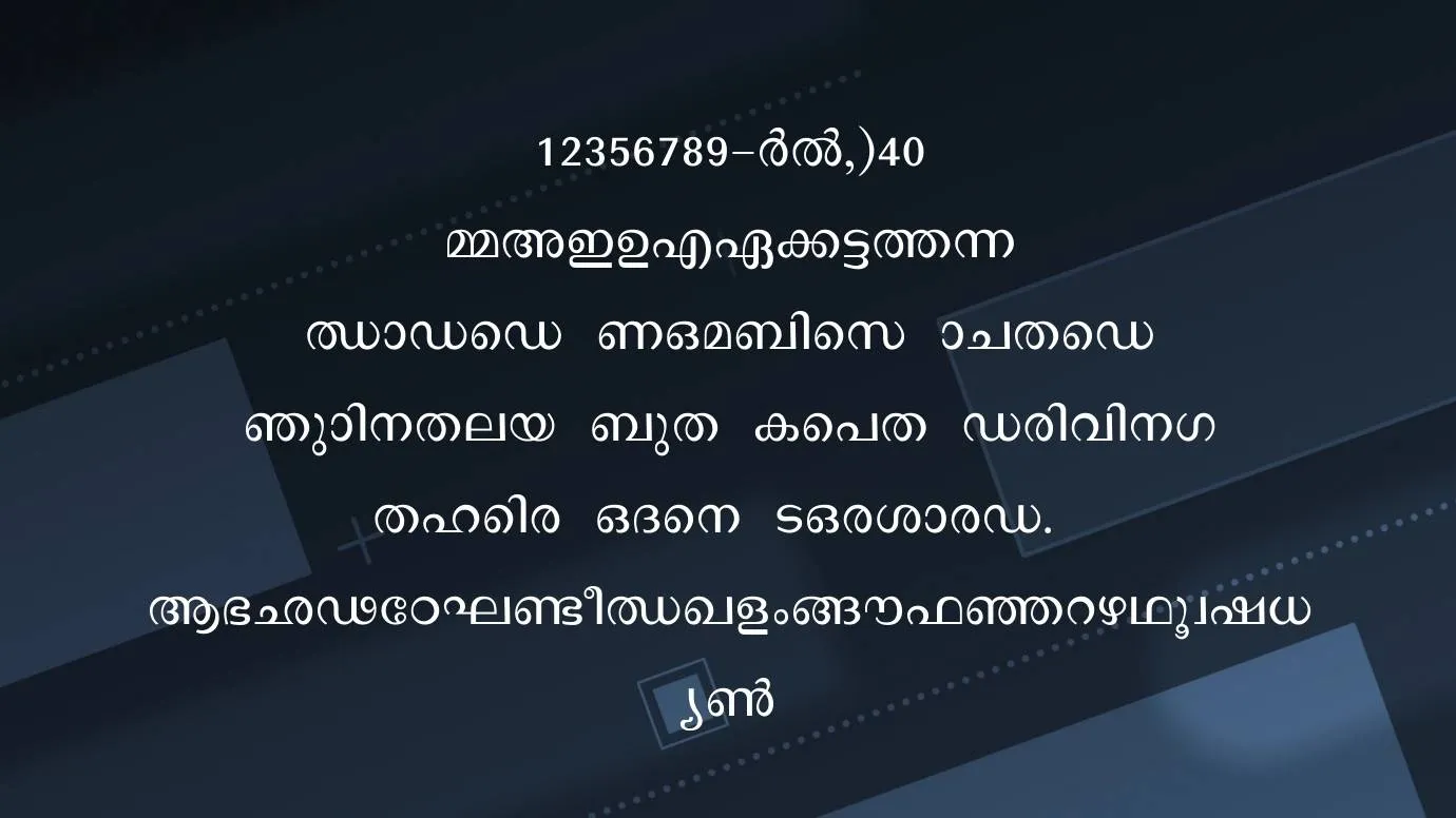 View of Malayalam Font